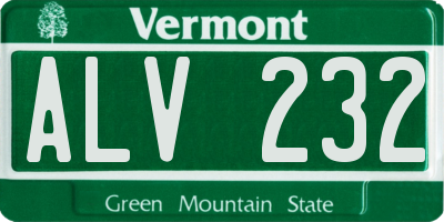 VT license plate ALV232