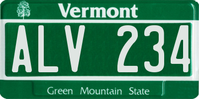 VT license plate ALV234