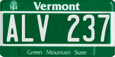 VT license plate ALV237