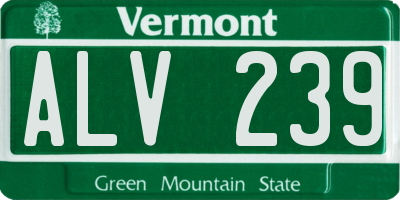 VT license plate ALV239
