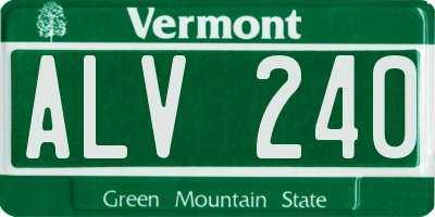 VT license plate ALV240