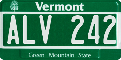 VT license plate ALV242