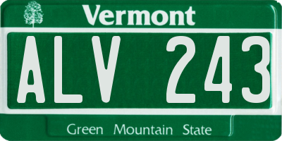 VT license plate ALV243