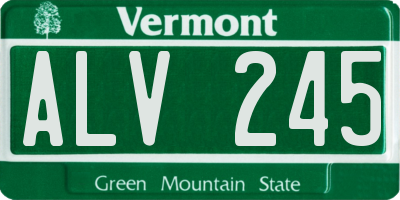 VT license plate ALV245