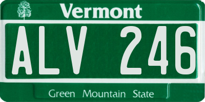VT license plate ALV246