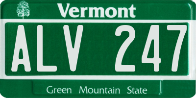VT license plate ALV247