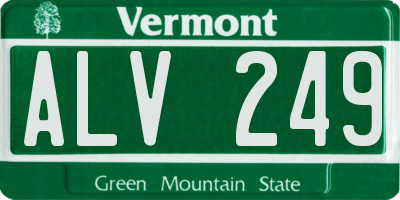 VT license plate ALV249