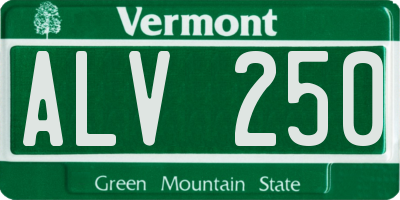 VT license plate ALV250