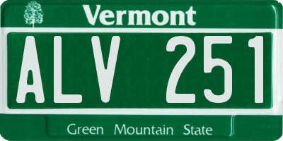 VT license plate ALV251