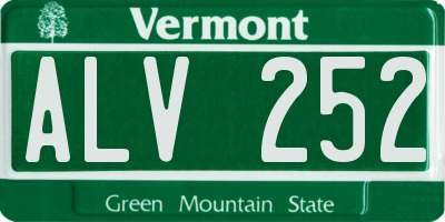 VT license plate ALV252