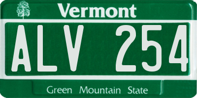 VT license plate ALV254