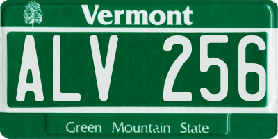 VT license plate ALV256