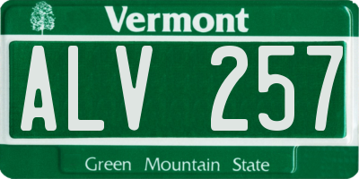 VT license plate ALV257