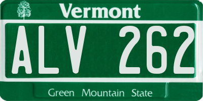VT license plate ALV262