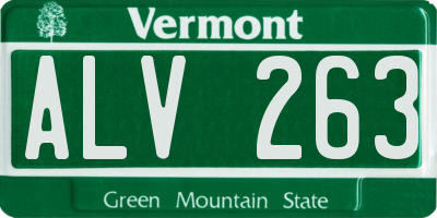 VT license plate ALV263