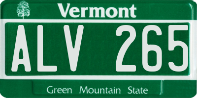VT license plate ALV265