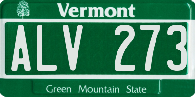 VT license plate ALV273