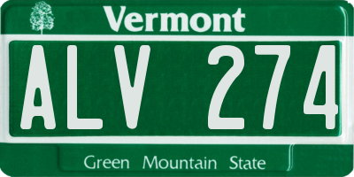 VT license plate ALV274