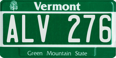 VT license plate ALV276