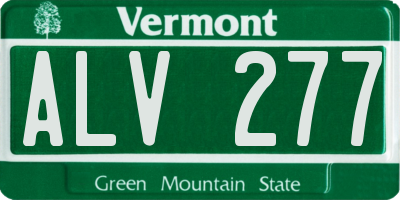 VT license plate ALV277