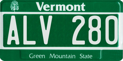 VT license plate ALV280