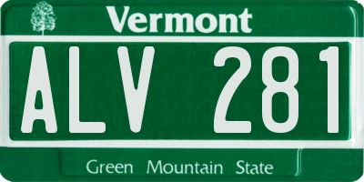 VT license plate ALV281