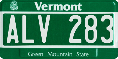 VT license plate ALV283