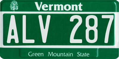 VT license plate ALV287