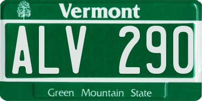VT license plate ALV290