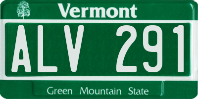 VT license plate ALV291