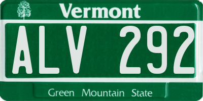 VT license plate ALV292