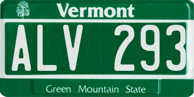 VT license plate ALV293