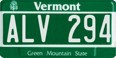 VT license plate ALV294