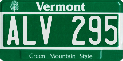 VT license plate ALV295