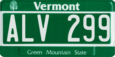 VT license plate ALV299