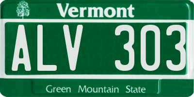 VT license plate ALV303