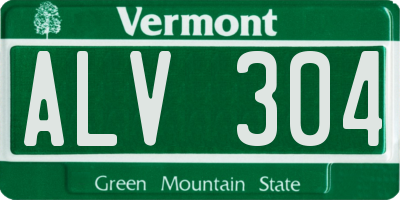 VT license plate ALV304