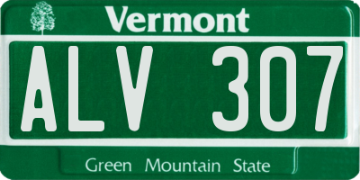 VT license plate ALV307