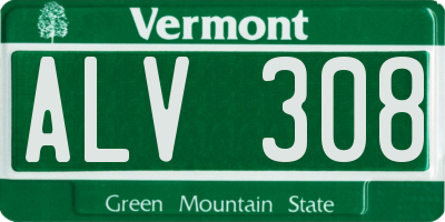 VT license plate ALV308