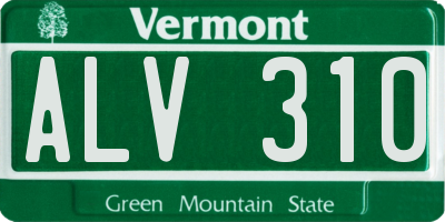 VT license plate ALV310