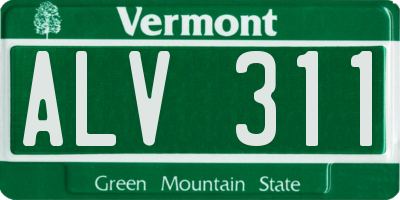 VT license plate ALV311