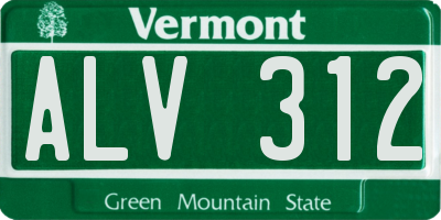 VT license plate ALV312