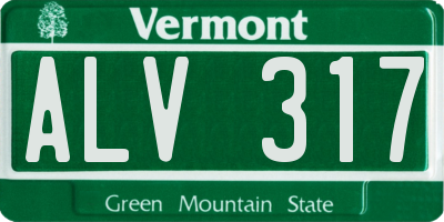 VT license plate ALV317