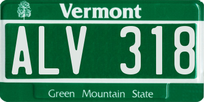 VT license plate ALV318