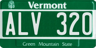 VT license plate ALV320