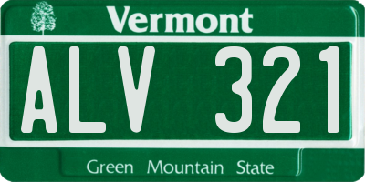 VT license plate ALV321