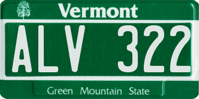 VT license plate ALV322