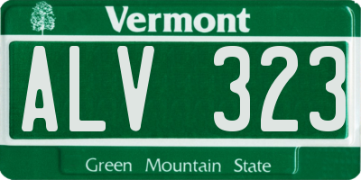 VT license plate ALV323
