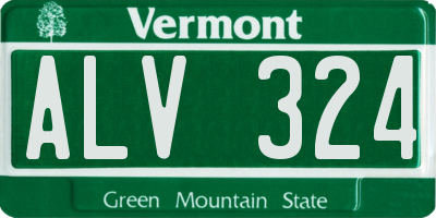 VT license plate ALV324