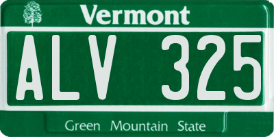 VT license plate ALV325
